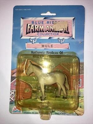 1988 Funrise Синяя Лента Фермерская Коллекция Животных Мул Новая Запечатанная - Изображение 1 из 2