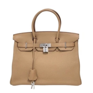 HERMES Birkin 30 Taurillon Clemence Hand Bag Tabac Camel Square L (2008) - Picture 1 of 22