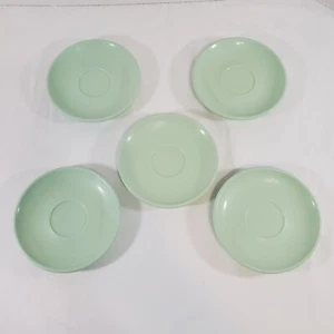 Lot of 5 Boontonware Green Saucer Plate 6 Inch USA Made Mid Century Modern VTG - Bild 1 von 8
