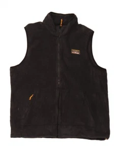 L.L.BEAN Mens Fleece Gilet UK 40 Large Black Polyester DJ69 - Picture 1 of 4