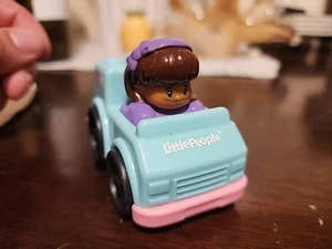 Fisher-Price Little People Wheelie Girl Ice Cream Truck CDH47 2010 Purple Blue - Picture 1 of 5