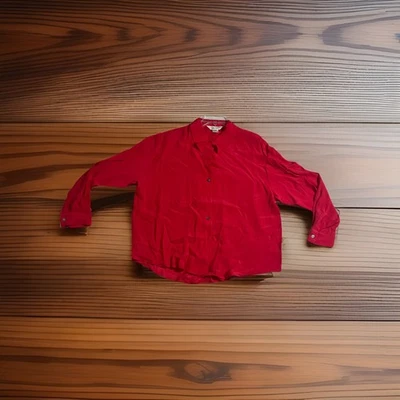 Blusa informal de crepé con botones 100 % seda rosa 100 % seda. Talla L Foto 1 de 4