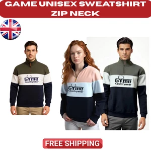 Game Kids Sweatshirt Zip Neck Embroidered Classic Country Pullover Jumper Top - Picture 1 of 20