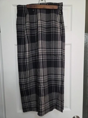 Ralph Lauren Azul Marino Cuadros Lana Manta Falda Talla 8 Foto 1 de 4