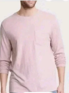 NEW Goodfellow Men’s Long Sleeve Pocket T-shirt L Heavy Duty Light Pink  Quality - Picture 1 of 3