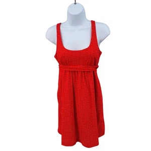 Forever 21 Red/White Dot Dress Y2K WMNS M Scoop Neck & Back Belted Mini Casual - Picture 1 of 9