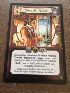 Signed! Bayushi Paneki L5R Legend of the Five Rings CCG Card Rare Scorpion Wow ! - Picture 1 of 1