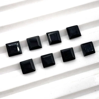 Natural Black Spinel Square Cut Loose Gemstone lot 8 Pcs 5 MM 6.50 CT - Image 1 of 4