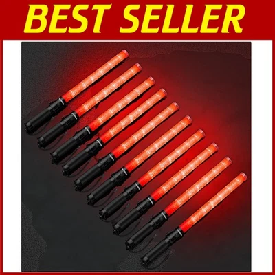 Weather-Proof 10 Pack 21-Inch Flashing Traffic Control Wands - Safe Navigation - Image 1 of 4