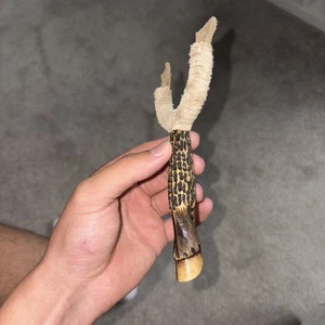 Gypsy Catapult Slingshot , With Horse Foot Handle And Leather Tabs And Wrap - Picture 1 of 6