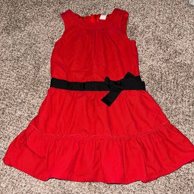 Vintage OshKosh B'gosh Red Corduroy dropped waist Jumper Dress sz 5 - Image 1 of 4