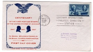 #947 U.S. Postage Stamp Centenary 1947 FDC - Saffer V. Scarce - Picture 1 of 2