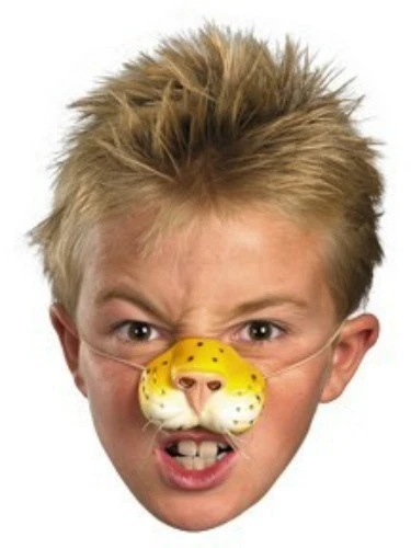 Kids Tiger Nose Whiskers Costume Latex Mask Child Boys Girls Leopard Cat Cheetah - Image 1 of 1