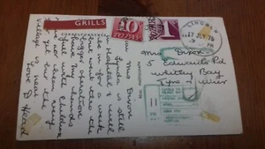 WADDINGTON MULTIVIEW POSTCARD 1975 POSTAGE DUE STAMPS LINCOLN SKELETON POSTMARK - Picture 1 of 3