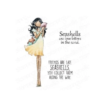 UPTOWN GIRL SYLVIA AND THE SEASHELL-Stamping Bella Cling Rubber Stamp-Craft - Image 1 of 4