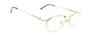 New Authentic renoma T28-9412 col 1A Japan 90s Vintage Gold Waves Eyeglasses NOS - Picture 1 of 7