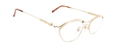 New Authentic renoma T28-9412 col 1A Japan 90s Vintage Gold Waves Eyeglasses NOS - Image 1 of 4