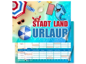 Stadt Land Fluss Urlaub Geschenk - Spiel für Familie Spieleabend - Bild 1 von 4