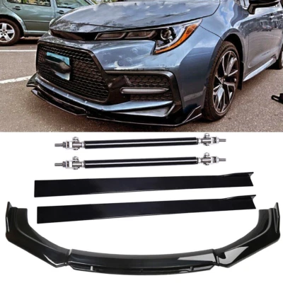 For Toyota Corolla SE Front Bumper Spoiler Splitter Lip Side Skirt /Strut Rods Foto 1 de 4