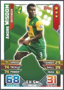 TOPPS MATCH ATTAX 2015-16- #U43-NORWICH CITY-ANDRE WISDOM - Picture 1 of 1