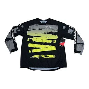 Troy Lee Designs Jersey Men 2XL  Long Sleeve Pullover Black Glo Green Gray New - Picture 1 of 13