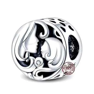 Sterlingsilber 925 Anhänger Mutter und Kind Charm #6 Tochter Sohn Armband Kette - Bild 1 von 1