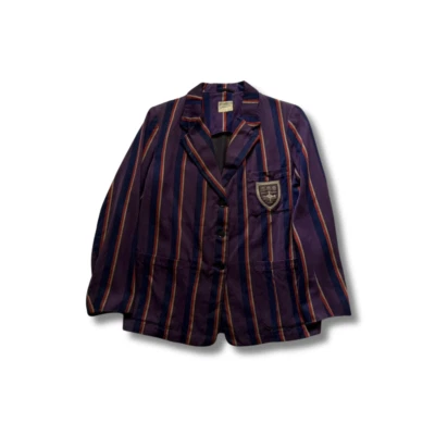 1940s Joshua Taylor's Cambridge University Purple Striped Boating Wool Jacket - Image 1 of 4