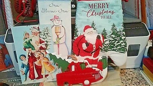 Four xmas items: truck tree decoration, merry xmas mitten, snowman pencil pad, s - Picture 1 of 1