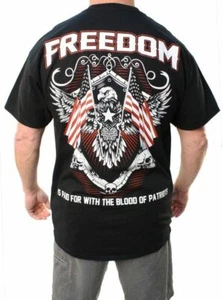 Outlaw Threadz Freedom American Flags USA Patriotic Bald Eagle T Shirt MT133 - Picture 1 of 3