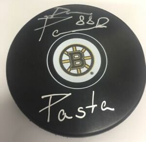 David Pastrnak Boston Bruins Signed "Pasta" Inscribed Hockey Puck