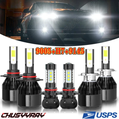 For Kia Sedona 2019-2020 6X 6000K LED Bulbs Headlight Hi/Lo Beam + Fog Light Kit - Image 1 of 4
