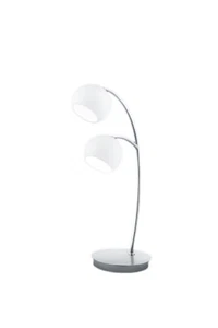 Deutsche LED Tischleuchte 2 flammig Nickel Glas Schalter 950 Lumen Industriedepo - Bild 1 von 2
