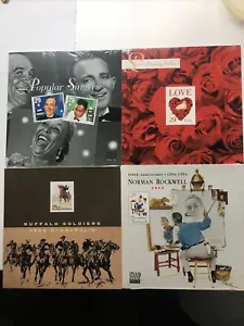 4 Sets Popular Singers, Norman Rockwell, Love, Buffalo Soldiers Stamp Folio Sets - Picture 1 of 9