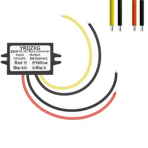 12V/24V to 5V 5A 25W Buck Converter Power Regulator for Vehicles Display - Picture 1 of 6