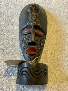 Handgefertigte Holzmaske aus Ghana - steht 16"" hoch - Bild 1 von 5