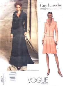 Vogue 2607 pattern Guy Laroche jacket & skirt plus size 18-22 uncut high collar - Picture 1 of 2