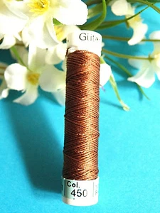 978B Beautiful Spool Of Pure Silk Thread Brown No. 450 - Picture 1 of 1