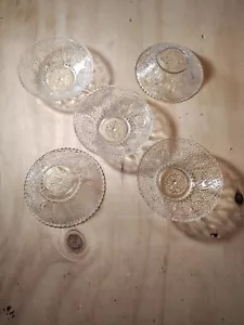 Federal Glass clear hobnail small fruit bowl Approx. 4 3/4" (set of 5) VGC - Picture 1 of 2