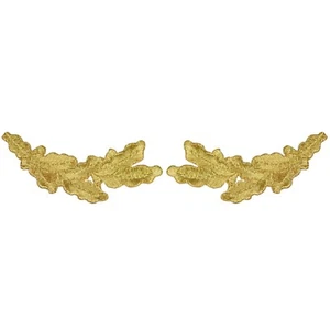Metallic Gold Scrambled Eggs Patch Set - 100% Embroidered Military Captain Badge - Picture 1 of 1