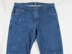 Wrangler 47MWZPW Faded Blue Denim Jeans Measure Size 36 x 32 Cowboy - Picture 1 of 8