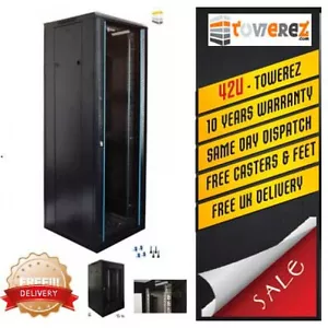 server rack 42U Server cabinet 600 (W) x 800 (D) x 2000 (H) Glass Front Door - Picture 1 of 3