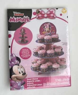 Disney Jr Minnie Mouse Clubhouse Treat Stand-Holds 24 Cupcakes NEW - Image 1 of 3