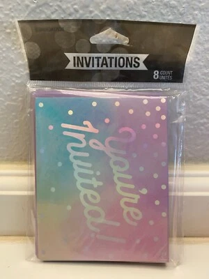 Iridescent Party/Birthday Party Invitations w/Envelopes 8 ct - Image 1 of 3