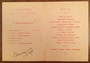 Programma firmato da Pietro Mascagni - Picture 1 of 2