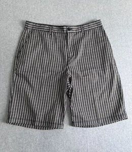 Adidas Golf Men's Lightweight Plaid Golf Shorts Size 34 Flat Front Black Khaki - Picture 1 of 16