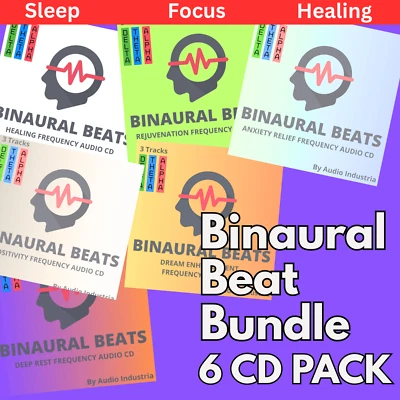 BINAURAL BEAT CD - 6 CD BUNDLE | DREAMS, ANXIETY, DEEP SLEEP, HEALING, POSTIVE - Изображение 1 из 4