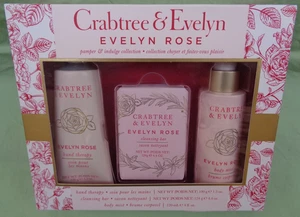 CRABTREE & EVELYN EVELYN ROSE GIFT SET BODY MIST, HAND THERAPY, CLEANSING BAR - Picture 1 of 6