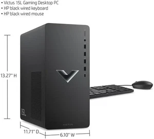 HP 15L GAMING DESKTOP 256 GB 8 GB AMD RADEON GRAPHICS/AMD RADEON RX 5500 AMDRYZ - Picture 1 of 2