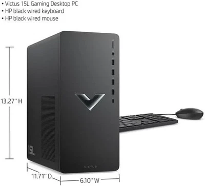 HP 15L GAMING DESKTOP 256 GB 8 GB AMD RADEON GRAPHICS/AMD RADEON RX 5500 AMDRYZ - Image 1 of 2