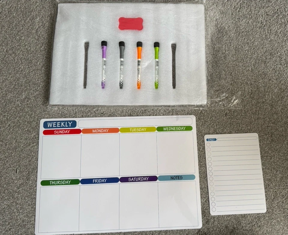 Acrylic Magnetic Fridge Planner with Pens, Clear Weekly Planner Board - Image 1 of 1